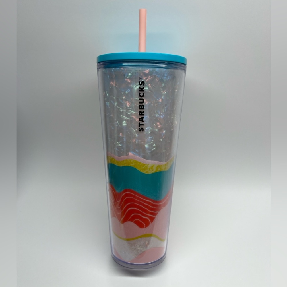 RARE STARBUCKS 2020 PASTEL WAVE IRIDESCENT TUMBLER 24OZ